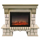 Каминокомплект Real Flame Stone New 26 (белый дуб с патиной)+Moonblaze Deluxe